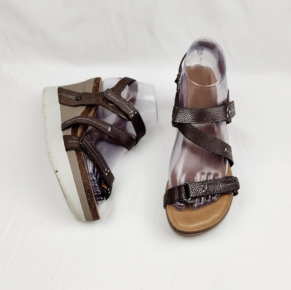 Crown Vintage Taka Gun metal grey Wedge Sandals - Picture 11 of 13
